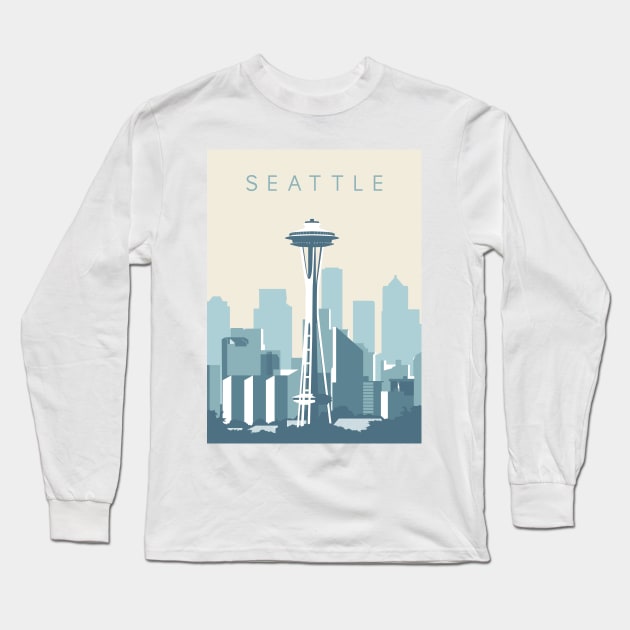 Seattle Washington Long Sleeve T-Shirt by Zakaria Azis